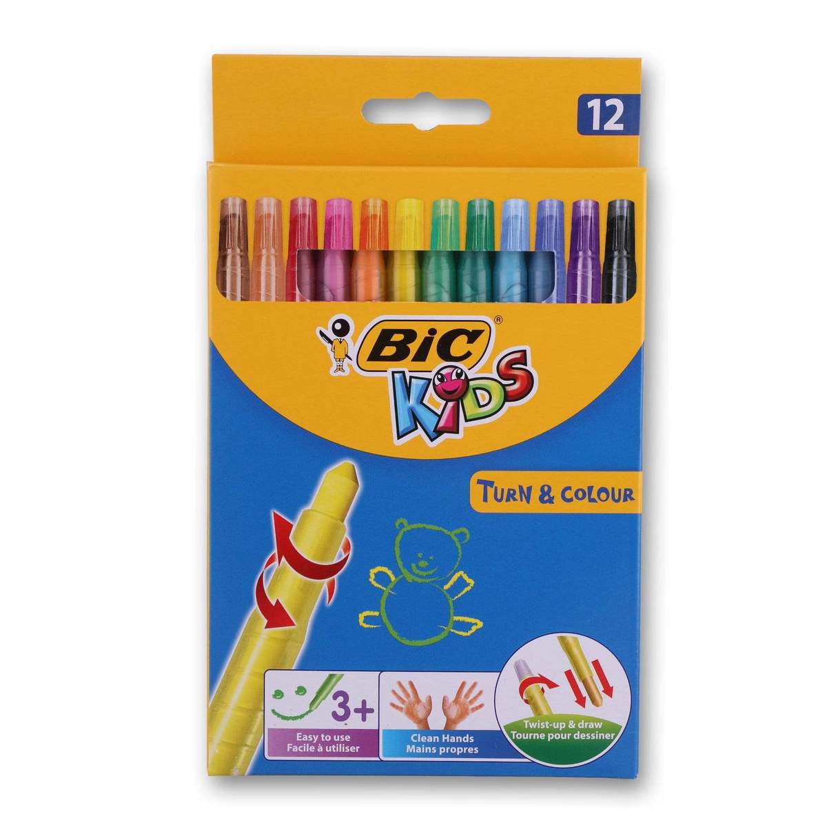 BIC Kids Turn & Colour Crayons 12's