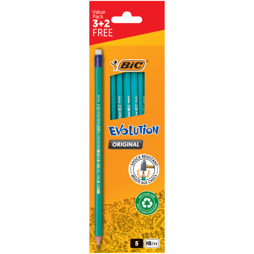 BIC Evolution Graphite Pencils 3+2