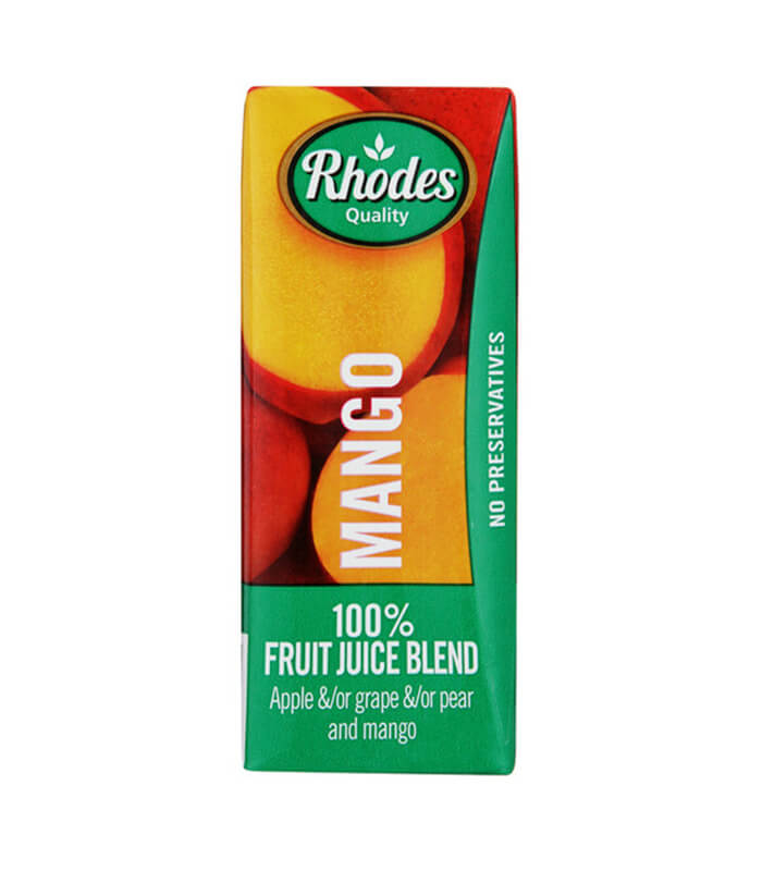 RHODES 100% Fruit Juice - Mango 200ml x 24