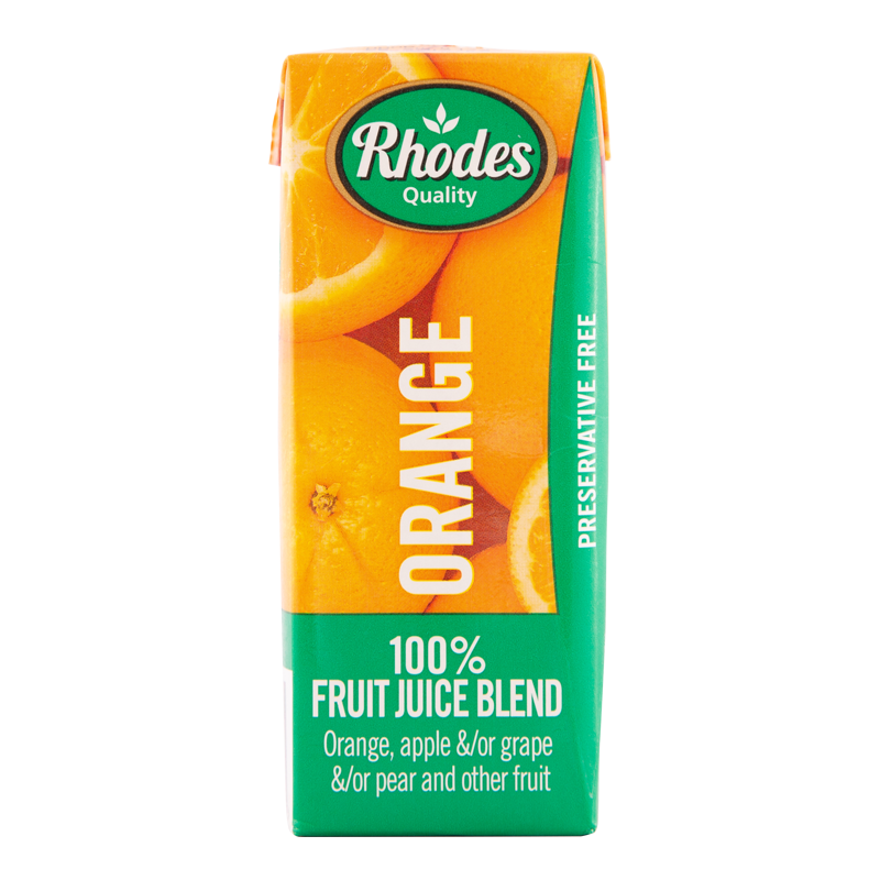 RHODES 100% Fruit Juice - Orange 200ml x 24