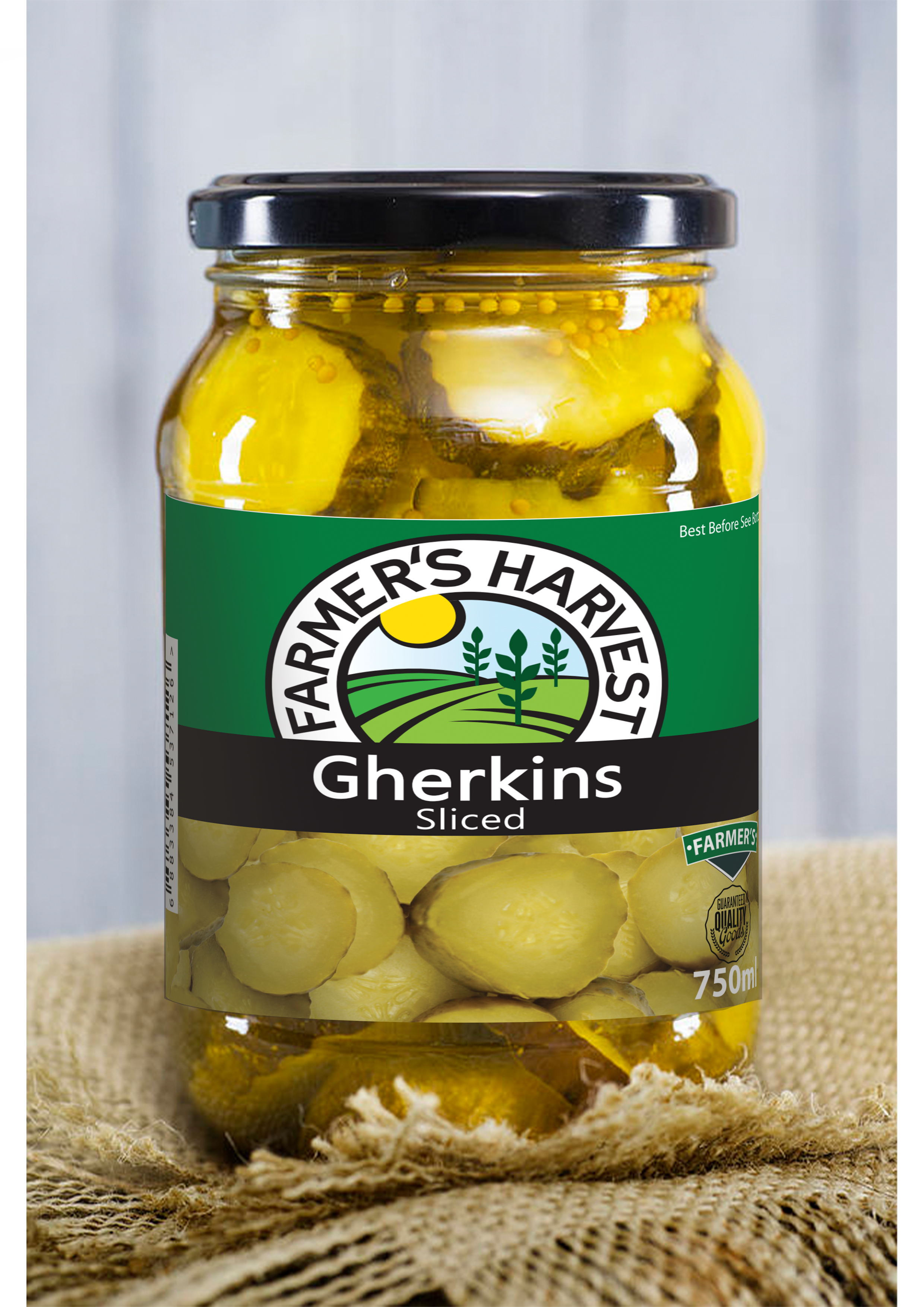 FARMERS HARVEST Gherkins Sliced 750ml x 12