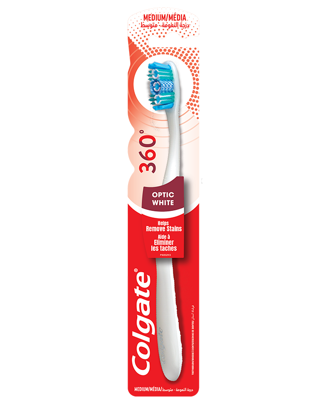 COLGATE Toothbrush 360 Optic  White Medium x 12
