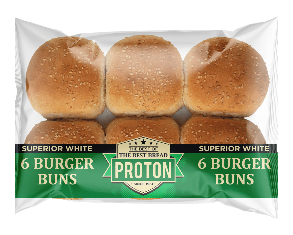 PROTON White Burger Buns 6s